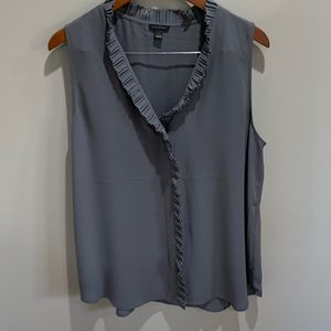 Ruffle neck sleeveless blouse